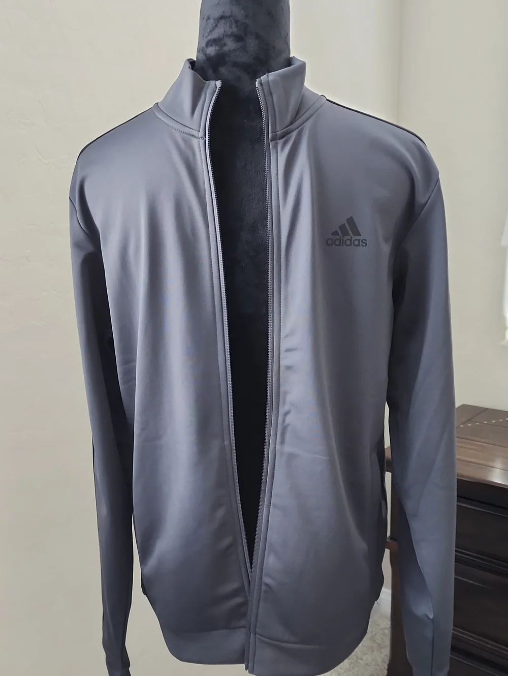 adidas Men's Charcoal Full-Zip Performance Jacket